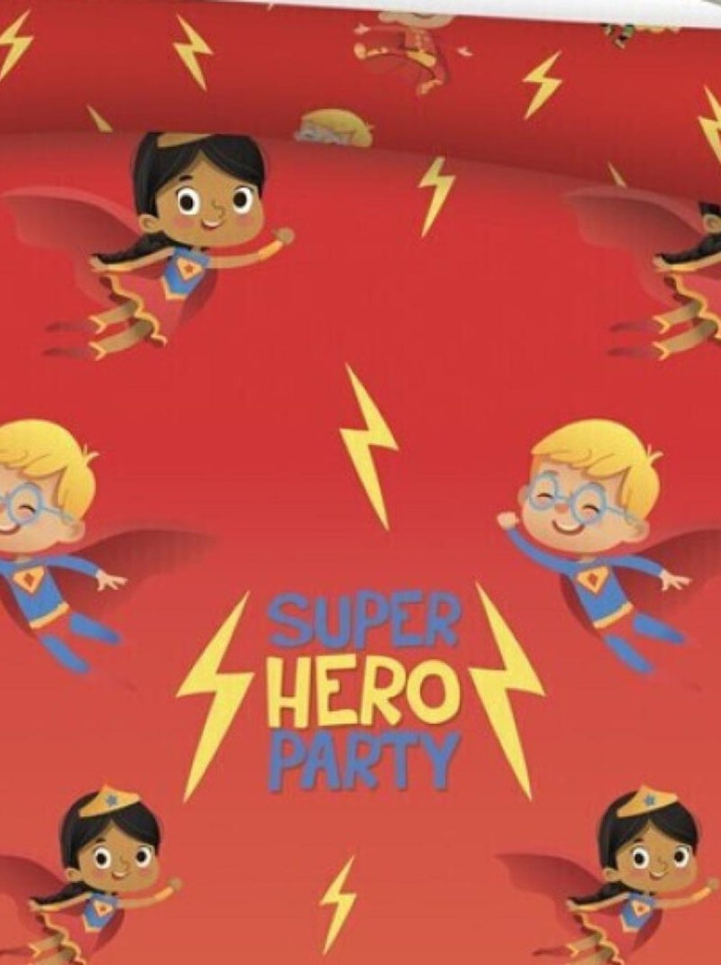 Parure de lit réversible Super Hero Party - 140 cm x 200 cm Multicolore - Kiabi