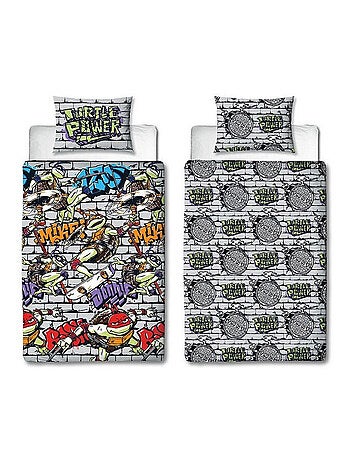 Parure de lit réversible Tortues Ninja (TMTN) Turtle Power -135 x 200 cm