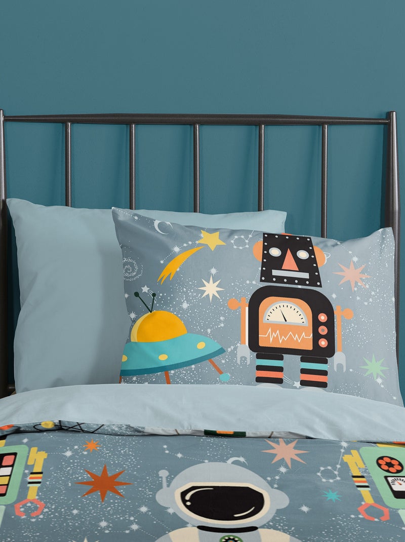 Parure de lit 'robot' - 1 personne Gris - Kiabi
