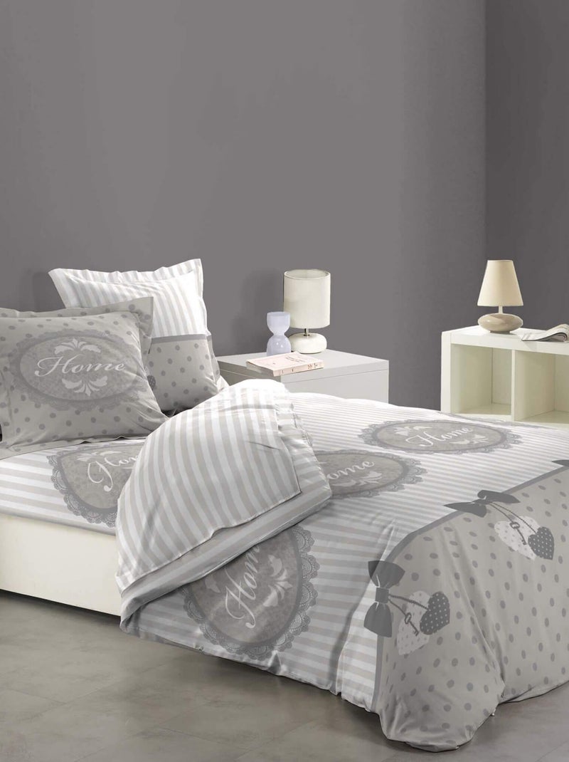 Parure de lit Romantic Home Gris - Kiabi