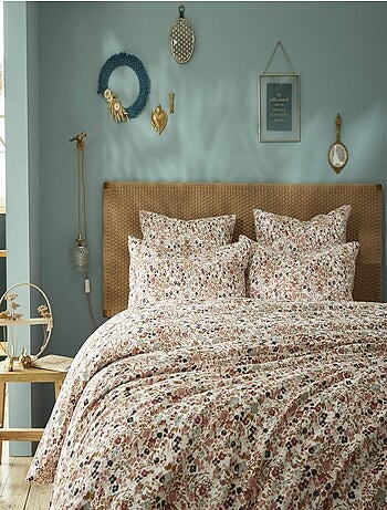 Parure de lit gaze de coton imprimé floral