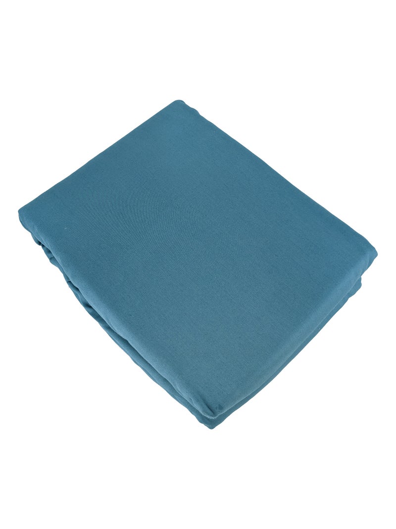 Parure de lit SAPRI satin de coton Bleu ciel - Kiabi