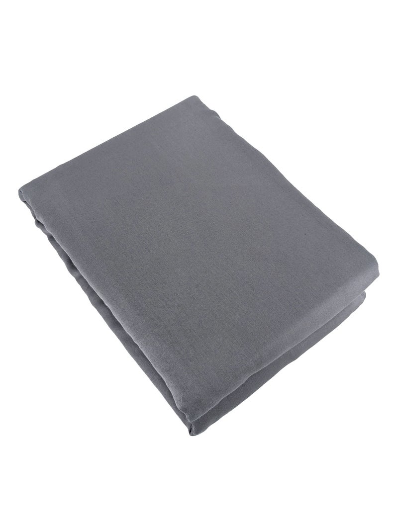 Parure de lit SAPRI satin de coton Gris foncé - Kiabi
