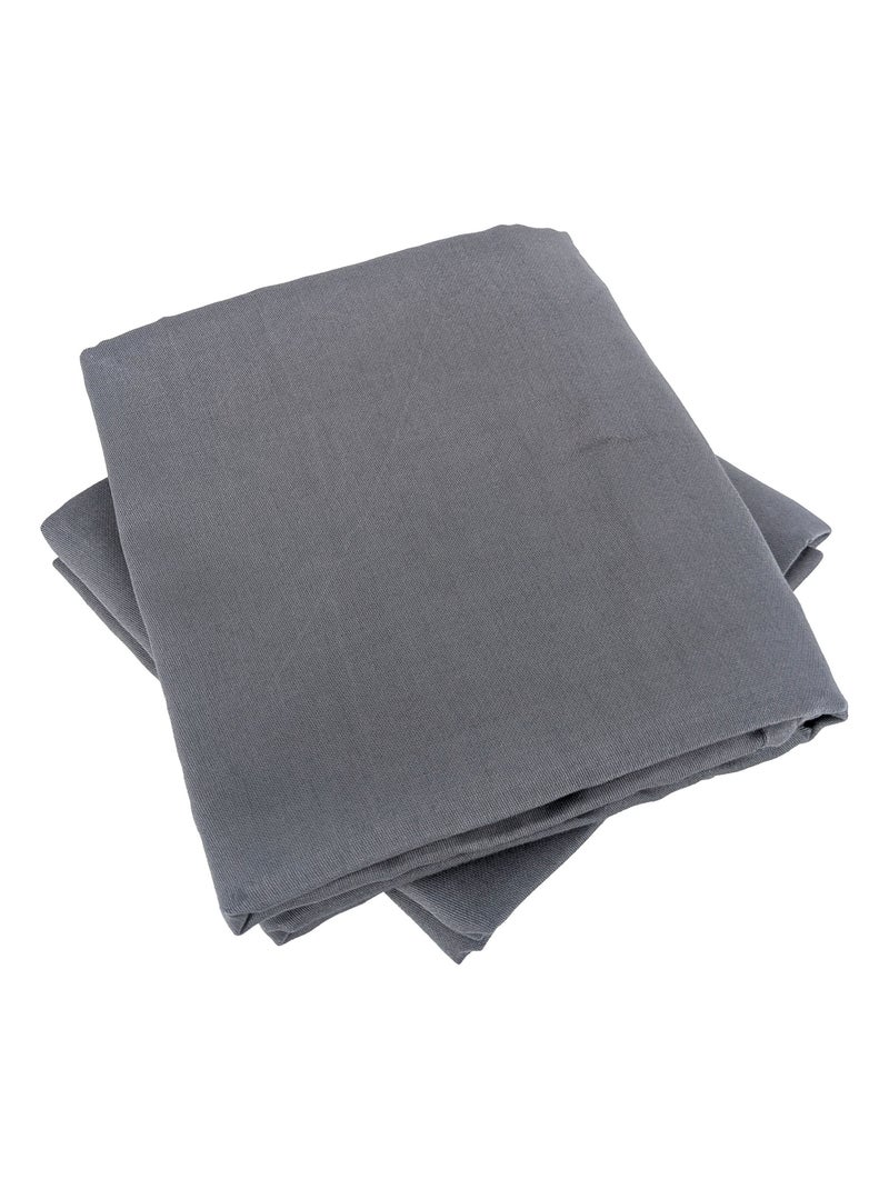 Parure de lit SAPRI satin de coton Gris foncé - Kiabi
