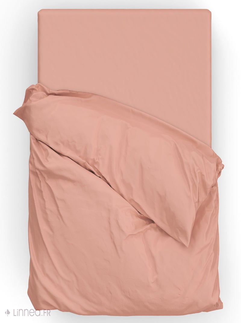 Parure de lit SAPRI satin de coton Rose clair - Kiabi