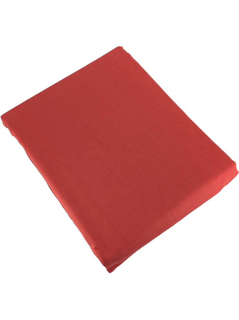 Parure de lit SAPRI satin de coton Rouge brique - Kiabi