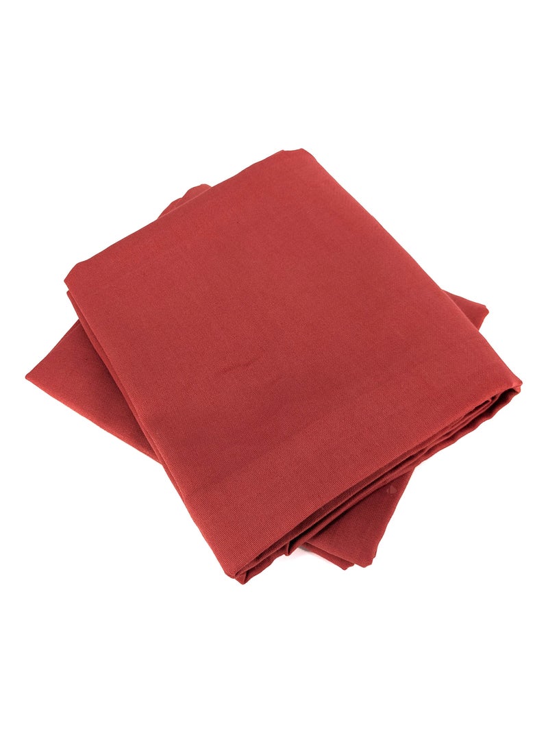 Parure de lit SAPRI satin de coton Rouge brique - Kiabi