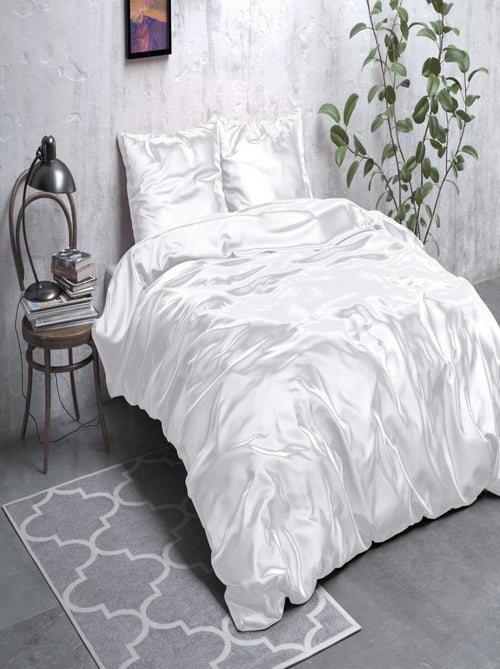 Parure de Lit Satin Blanc - Kiabi
