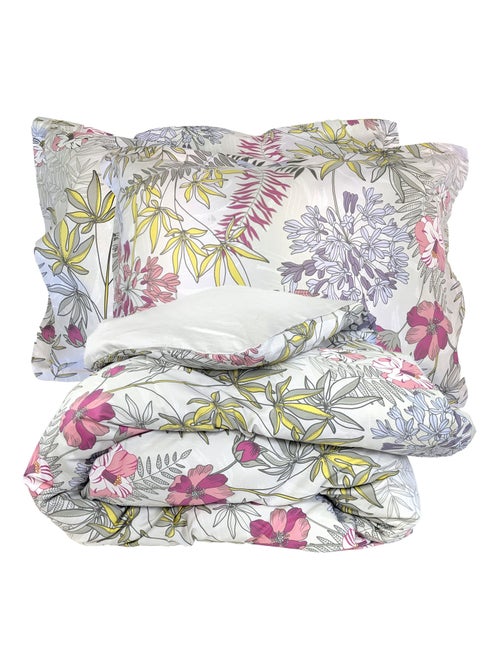 Parure de lit satin de coton ANAÏS multicolore Taie 50x70 cm - Kiabi