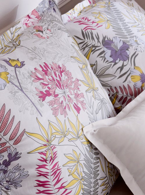 Parure de lit satin de coton ANAÏS multicolore Taie 50x70 cm - Kiabi