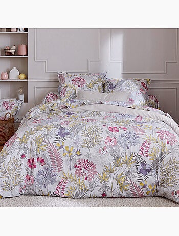 Parure de lit satin de coton ANAÏS multicolore Taie 65x65 cm
