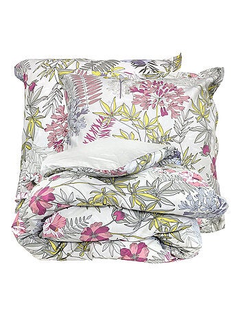 Parure de lit satin de coton ANAÏS multicolore Taie 65x65 cm