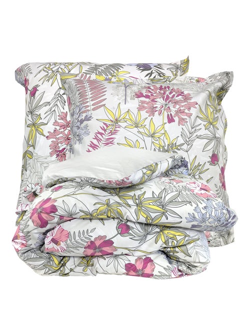 Parure de lit satin de coton ANAÏS multicolore Taie 65x65 cm - Kiabi