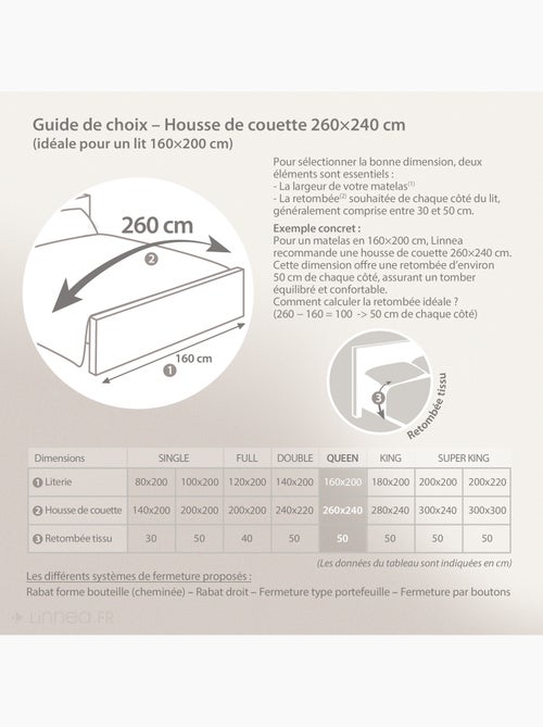 Parure de lit satin de coton ANAÏS multicolore Taie 65x65 cm - Kiabi