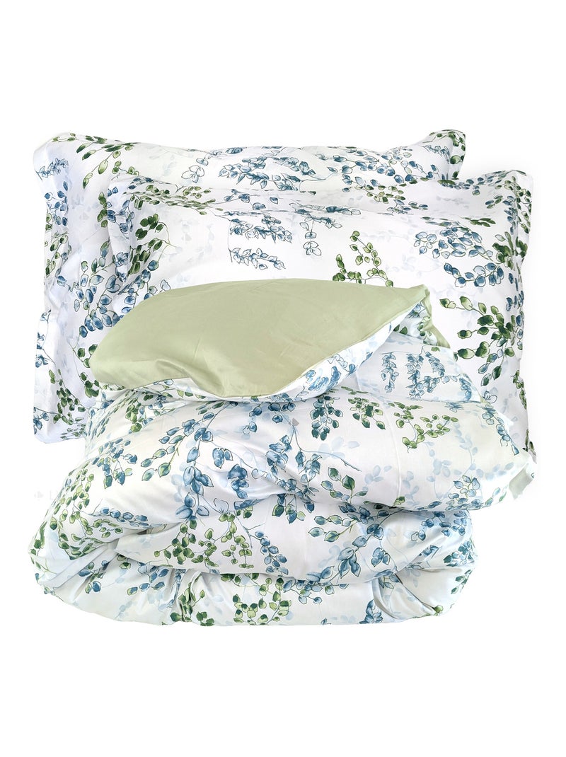 Parure de lit satin de coton ANGÈLE Taie 50x70 cm Vert tilleul - Kiabi