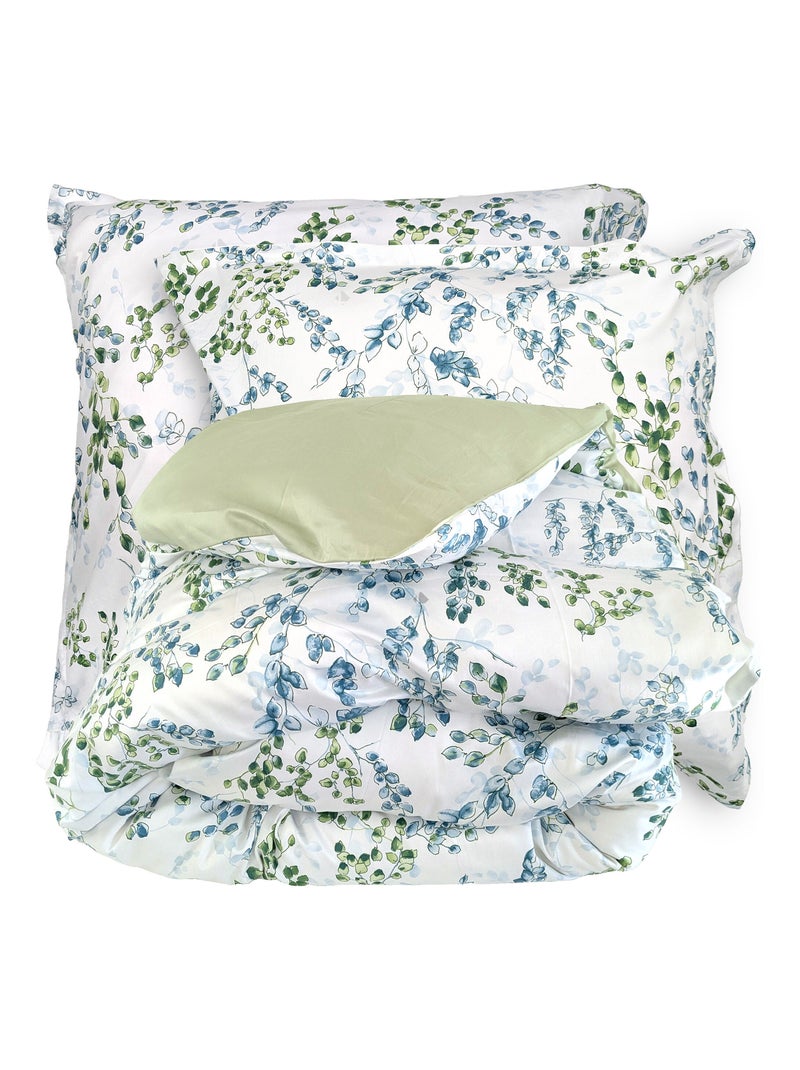 Parure de lit satin de coton ANGÈLE Taie 65x65 cm Vert tilleul - Kiabi
