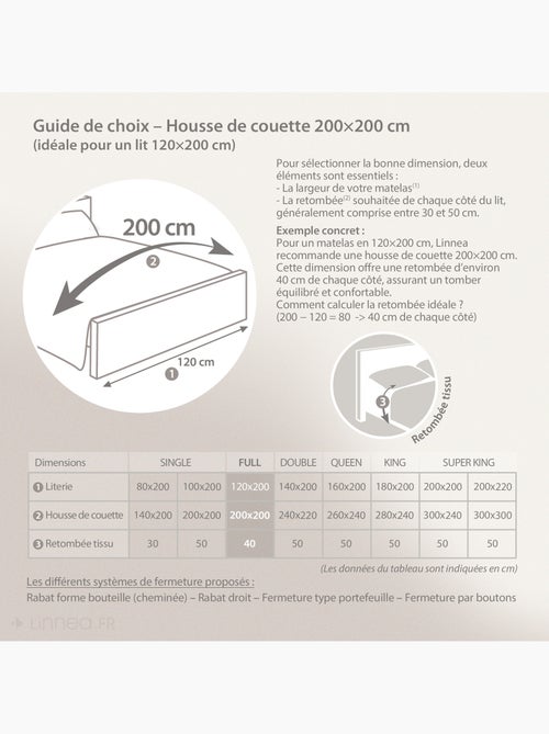 Parure de lit satin de coton ANGÈLE Taie 65x65 cm - Kiabi