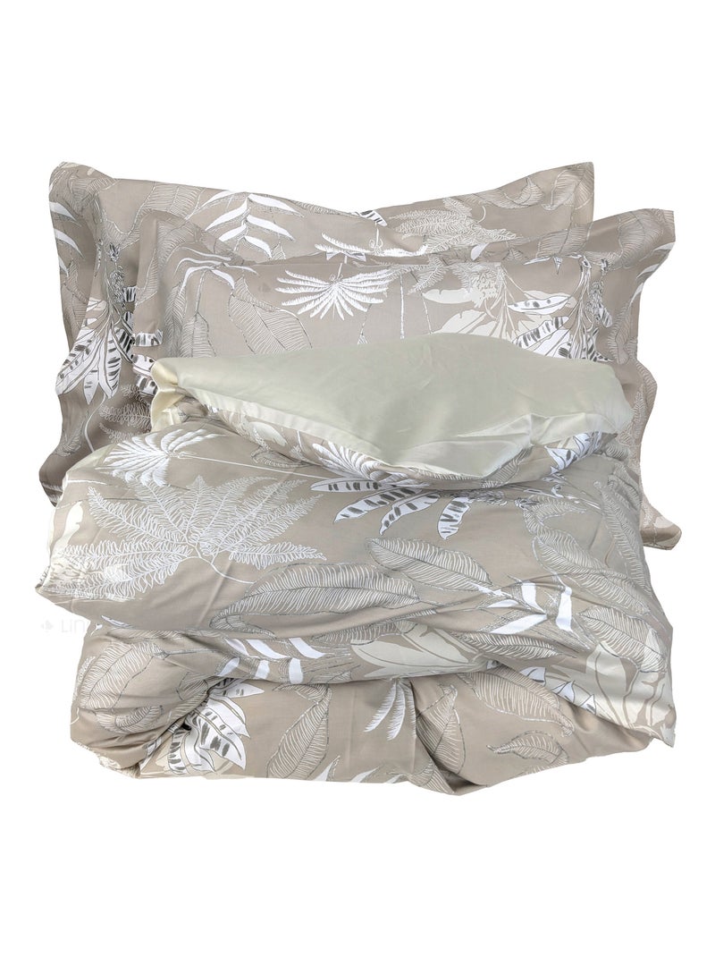 Parure de lit satin de coton CAYENNE Taie 50x70 cm Beige grès - Kiabi