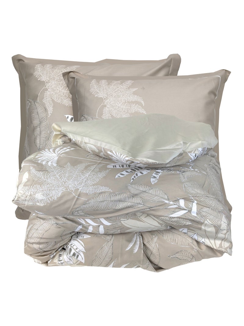 Parure de lit satin de coton CAYENNE Taie 65x65 cm Beige grès - Kiabi