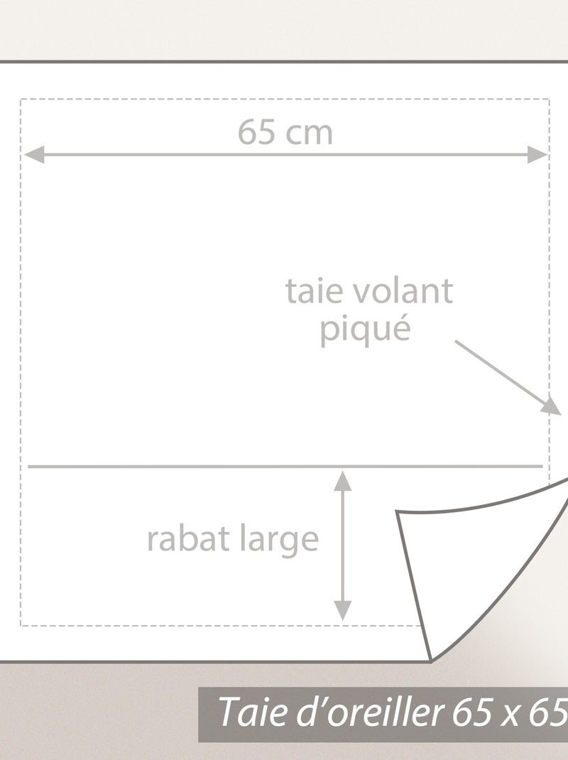 Parure de lit satin de coton CAYENNE Taie 65x65 cm Beige grès - Kiabi