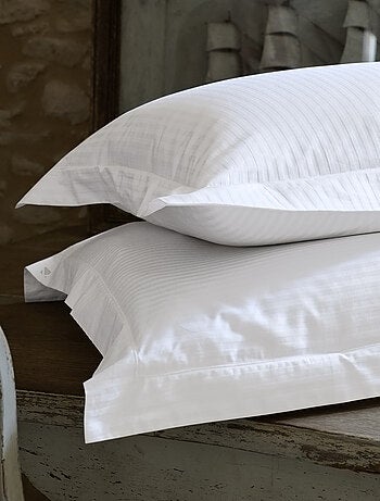 Parure de lit satin de coton CONCERTO Taie 50x70 cm A rayures