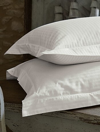 Parure de lit satin de coton CONCERTO Taie 50x70 cm A rayures