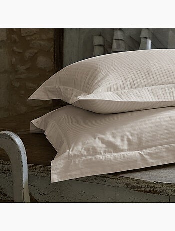 Parure de lit satin de coton CONCERTO Taie 50x70 cm A rayures