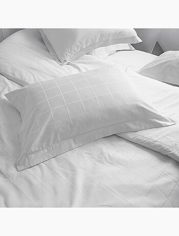 Parure de lit satin de coton CONCERTO Taie 50x70 cm Carreaux
