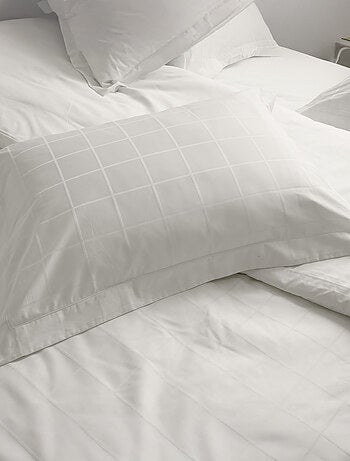 Parure de lit satin de coton CONCERTO Taie 50x70 cm Carreaux