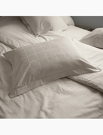 Parure de lit satin de coton CONCERTO Taie 50x70 cm Carreaux