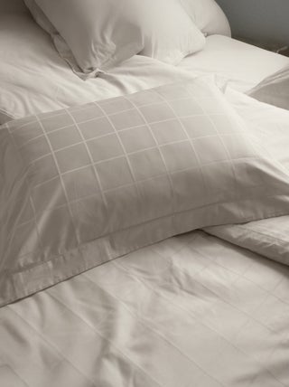 Parure de lit satin de coton CONCERTO Taie 50x70 cm Carreaux