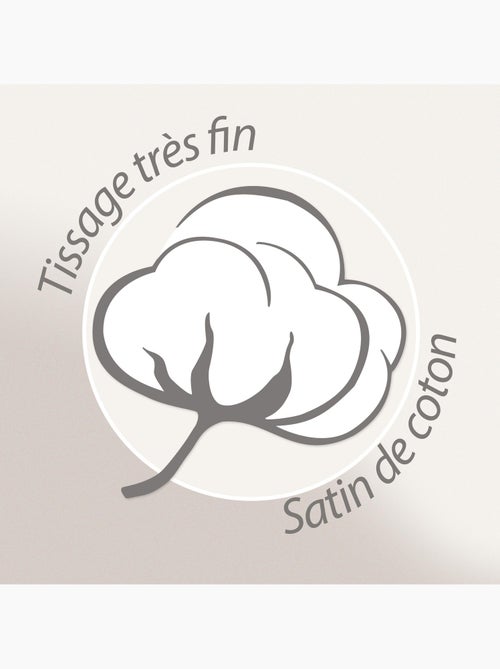 Parure de lit satin de coton CONCERTO Taie 50x70 cm Carreaux - Kiabi