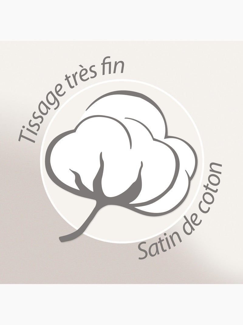 Parure de lit satin de coton CONCERTO Taie 50x70 cm Carreaux Gris chiné - Kiabi