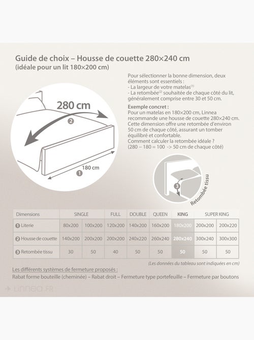 Parure de lit satin de coton CONCERTO Taie 65x65 cm A rayures - Kiabi