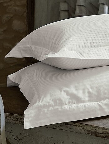 Parure de lit satin de coton CONCERTO Taie 65x65 cm A rayures