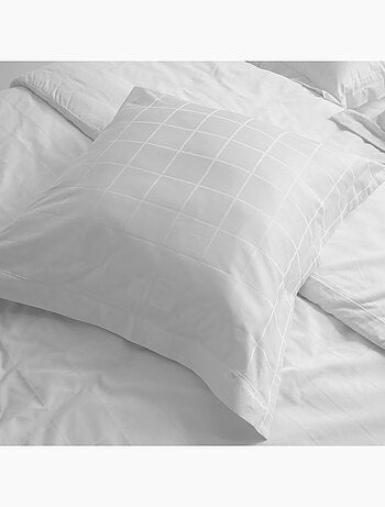 Parure de lit satin de coton CONCERTO Taie 65x65 cm Carreaux