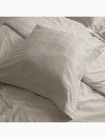 Parure de lit satin de coton CONCERTO Taie 65x65 cm Carreaux