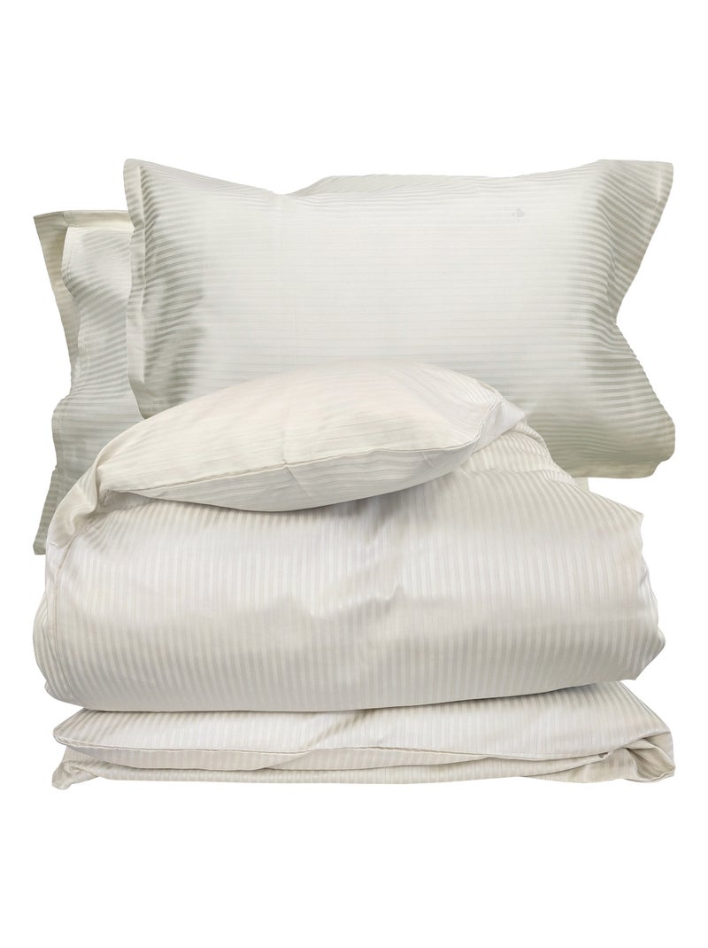 Parure de lit satin de coton GRAND HÔTEL Taie 50x70 cm Beige sable - Kiabi