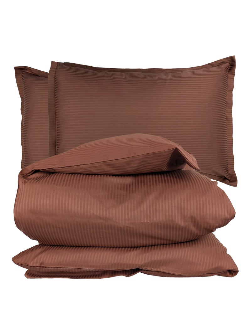Parure de lit satin de coton GRAND HÔTEL Taie 50x70 cm Marron - Kiabi