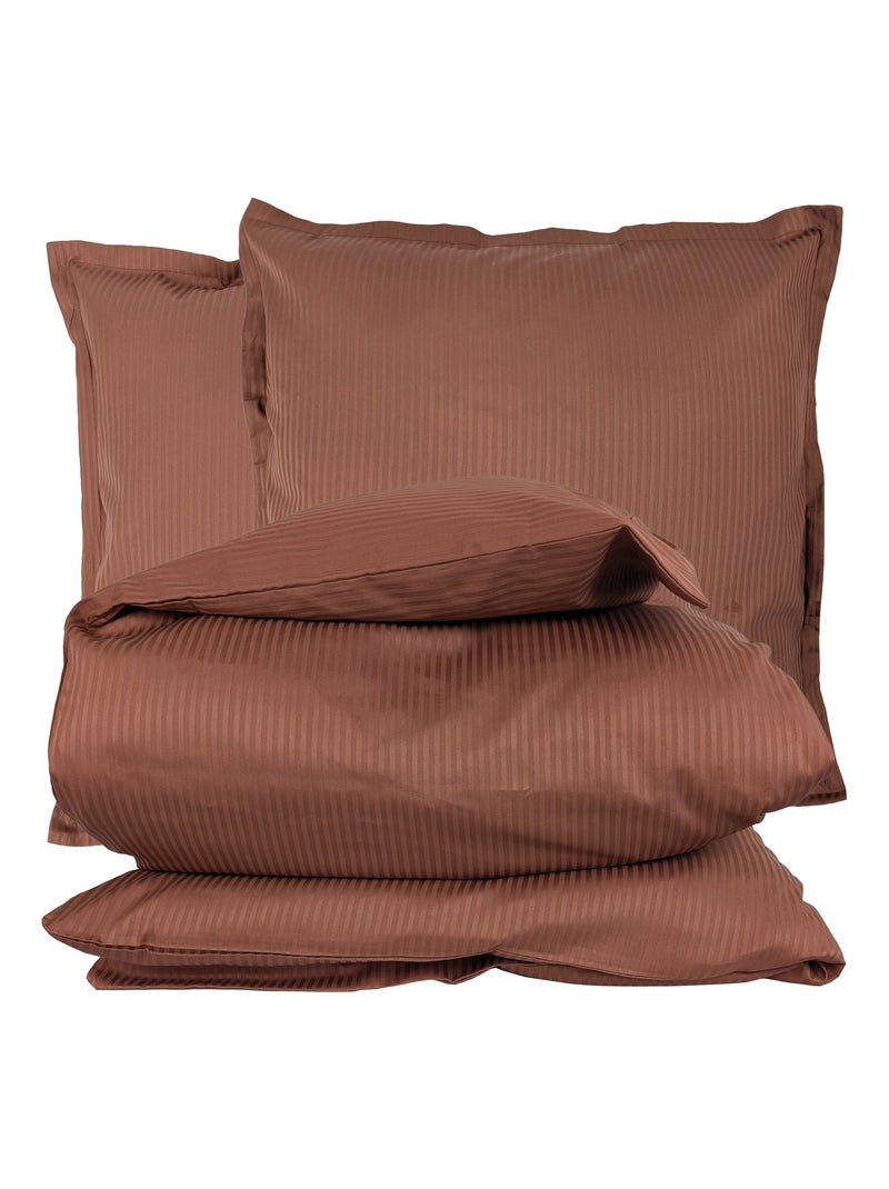 Parure de lit satin de coton GRAND HÔTEL Taie 65x65 cm Marron - Kiabi