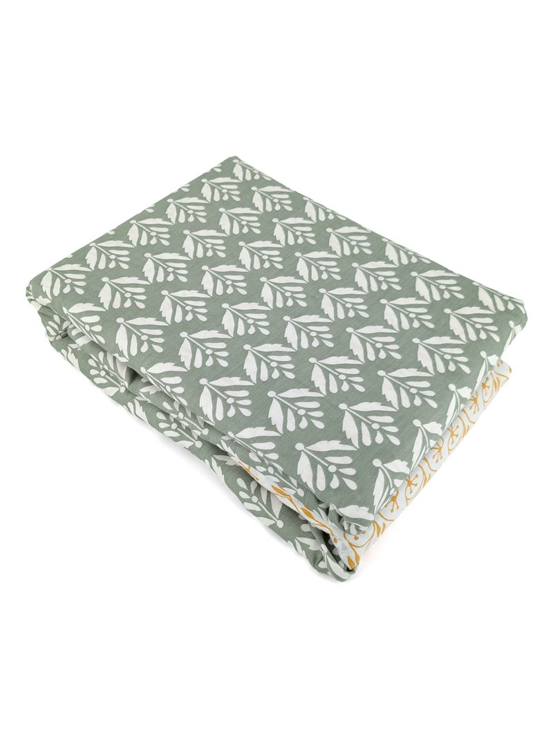 Parure de lit satin de coton ORIENT Vert - Kiabi