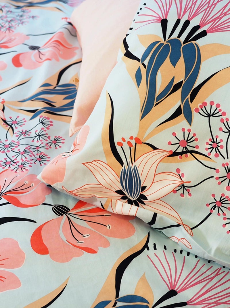 Parure de lit satin de coton PAYA Bleu - Kiabi