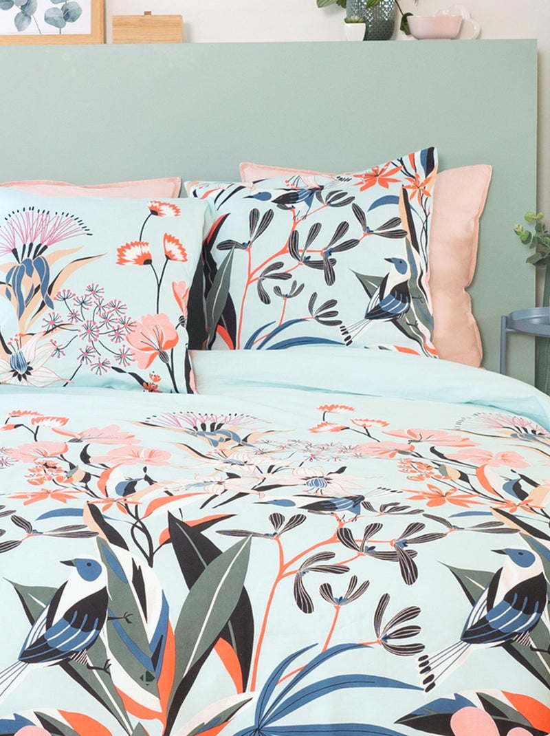 Parure de lit satin de coton PAYA Bleu - Kiabi
