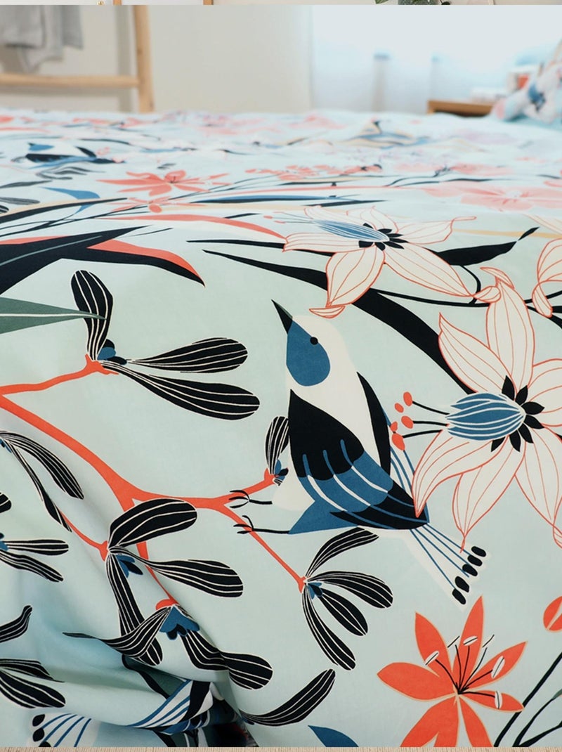 Parure de lit satin de coton PAYA Bleu - Kiabi
