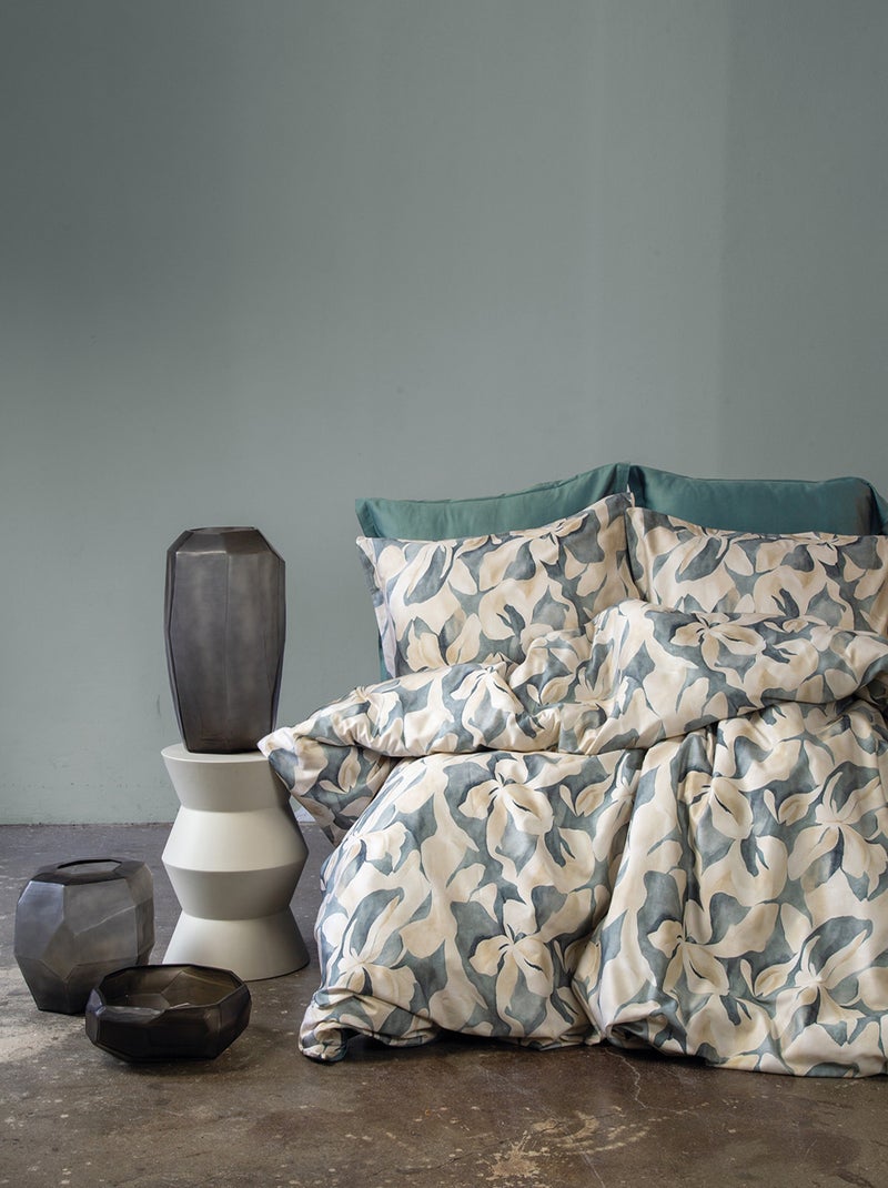 Parure de lit satin de coton Vert - Kiabi