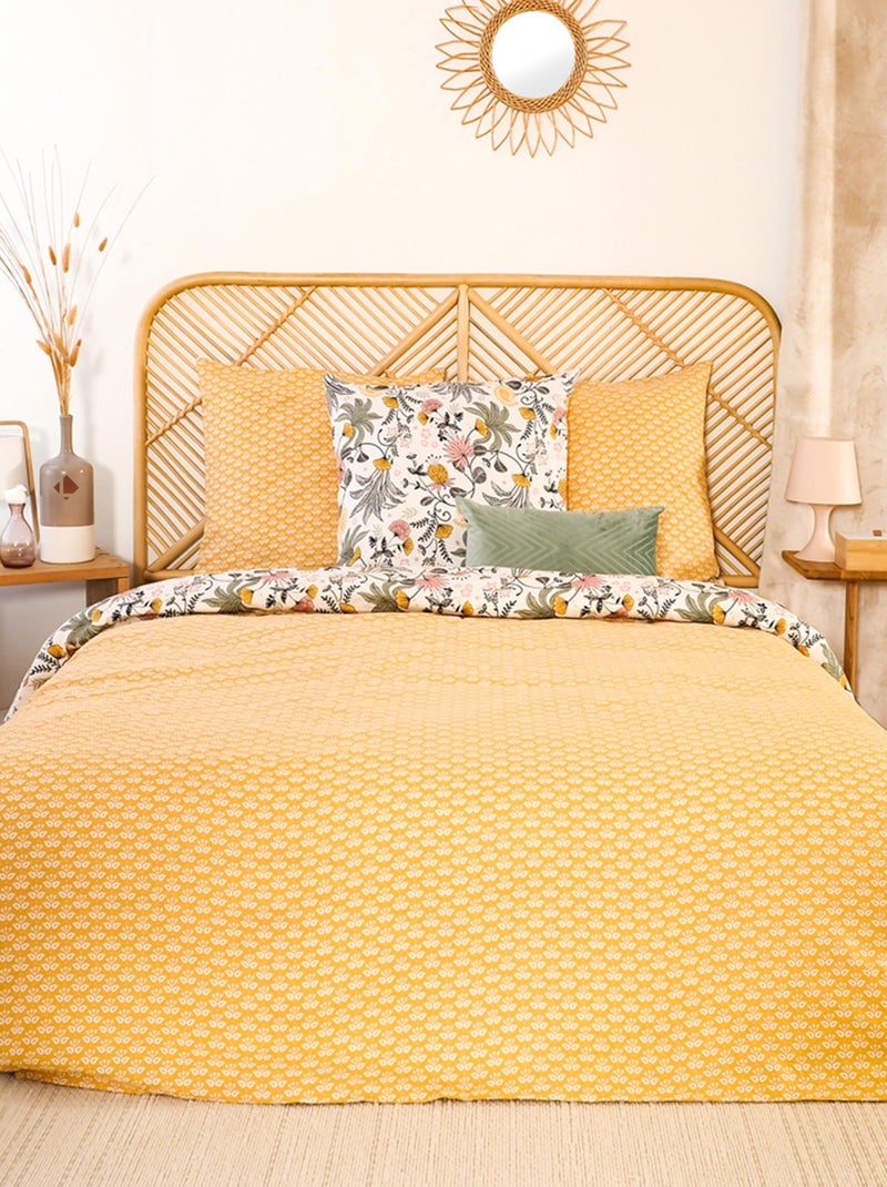 Parure de lit satin de coton WAYAN Vert - Kiabi