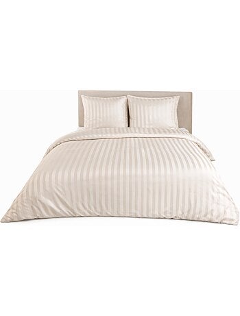 Parure de Lit Satin en Microfibre – Rayures Tissées