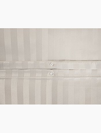 Parure de lit satin en microfibre - rayures tissées - orange - 240x220 / orange