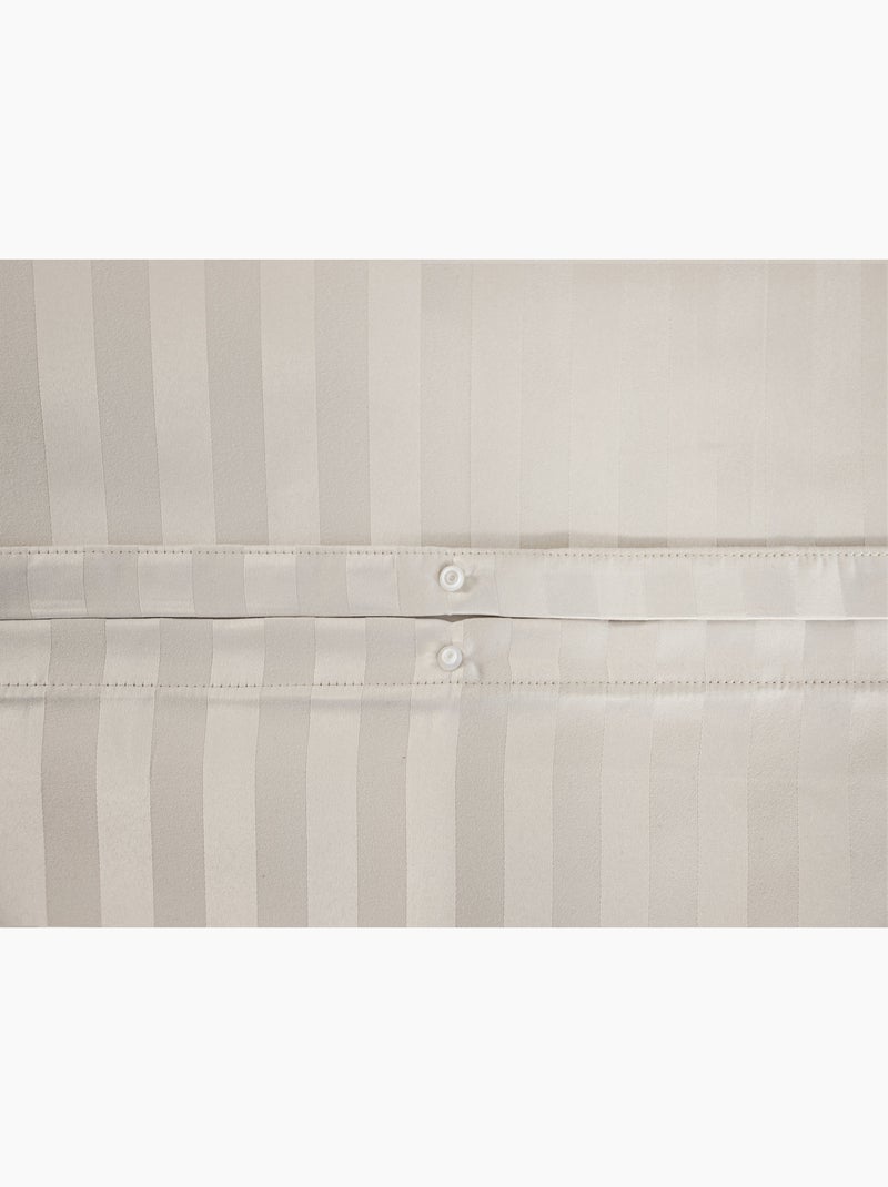 Parure de lit satin en microfibre - rayures tissées - beige - 240x220 / beige Beige - Kiabi