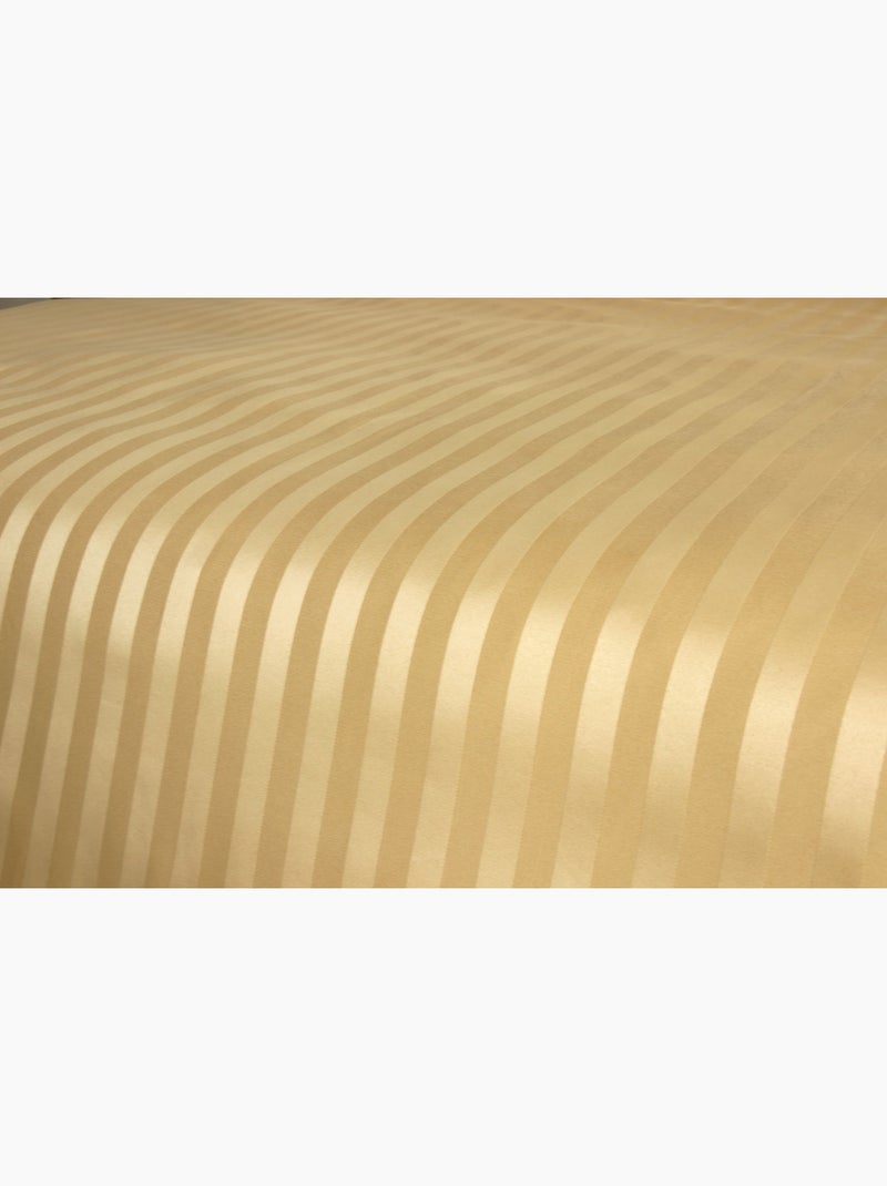 Parure de lit satin en microfibre - rayures tissées - jaune - 240x220 / jaune Jaune - Kiabi